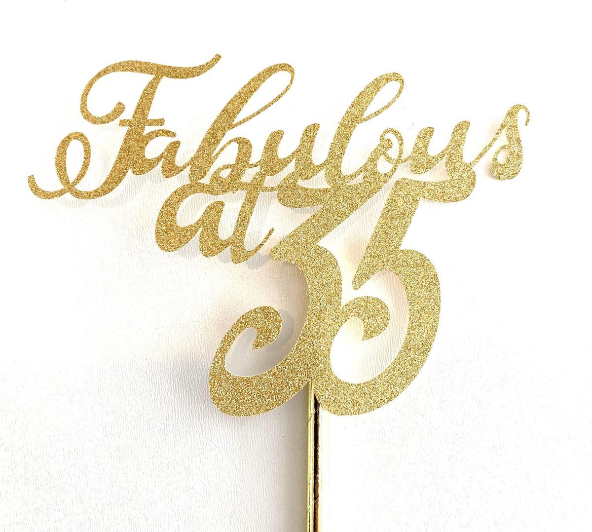 Taarttopper | Cake topper | Verjaardag | Fabulous 35|14 cm | Gloud glitter | karton papier